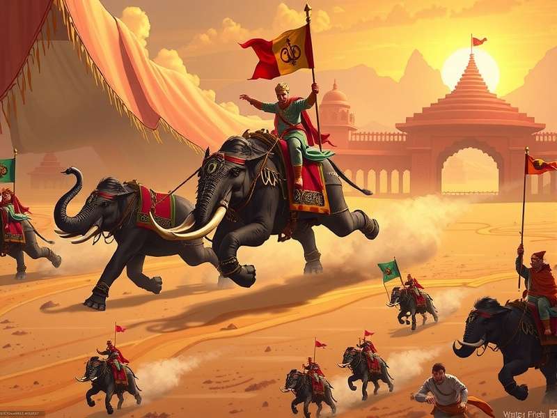 Powerful Elephant Charge Formation Strategy Yamuna Iron Chariot elephant charge formation